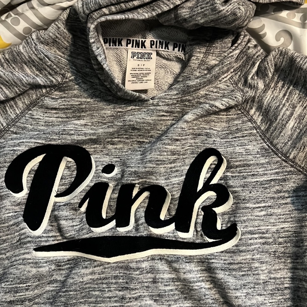NWOT Victoria’s Secret PINK grey hoodie size small - Picture 2 of 3